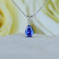 14 K Gold Tanzanite Teardrop Necklace, Dainty Solitaire Pendant, December Birthstone Anniversary Gift, Mothers Day Gift