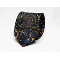 Black Paisley Silk Tie Men's Yellow Slim Formal Attire Groom Groomsmen Office Necktie Skinny