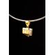 Natural Gold Plated Raw Cubic Pyrite Necklace - Gold Plated Textured Sterling Silver Setting Crystal Pendant