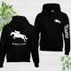 Personalised Horse Printed Hoodie Left Arm Name Riders Dressage Cob Unisex Equestrian Birthday Presents Hood Front Back Tops