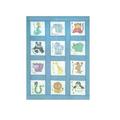 Jack Dempsey Nursery Quilt Blocks 12 Pc Stamped Cross Stitch Embroidery Children's Zoo 9