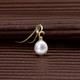 Pearl Drop Pendant Necklace With A & Cubic Zirconia Stone in 9K Yellow Gold For Women & Girls, 9Ct Soid