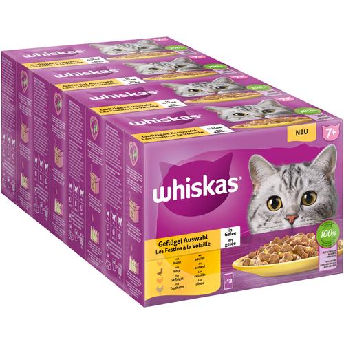 48x85g 7+ Geflügelauswahl in Gelee Megapack Whiskas Senior Frischebeutel Katzenfutter nass