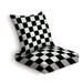 Outdoor Deep Seat Cushion Set Checker chess square abstract Black and white Back Seat Lounge Chair Conversation Cushion for Patio Furniture Replacement Seating Cushion