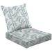 2-Piece Deep Seating Cushion Set Seamless leaves blue background Seamless floral Delicate subtle Outdoor Chair Solid Rectangle Patio Cushion Set