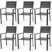 AECOJOY Outdoor Patio Dining Chairs Stackable Arm Chairs-Aluminum Frame-Set of 6-Black