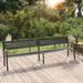 Twin Patio Bench 96.9 Black Steel Outdoor Benches