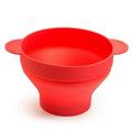 1 Pc Red Collapsible Silicone Popcorn Barrel Support Microwave Oven High Temperature Resistant