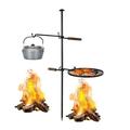 2 in1 Black Adjustable Swivel Campfire Grill Outdoor Charcoal BBQ Grill