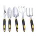 5 piece garden tool set with trowel transplanting trowel and hand rake