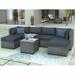 Oaks Aura 7 Piece Rattan Sectional Seating Group with Cushions Outdoor Ratten Sofa NEW