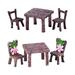 2 Sets of Resin Table Chairs for Sand Table Scene Building