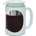 Primula Burke Deluxe Cold Brew Iced Coffee Maker Comfort Grip Handle Durable Glass Carafe Removable Mesh Filter Perfect 6 Cup Size Dishwasher Safe 1.6 qt Aqua 1.6 qt Aqua Coffee Maker