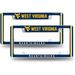 West Virginia NCAA Mountaineers (Set of 2) Chrome Metal License Plate Frames with Bold Full Frame Design