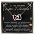 Personalized Junior Bridesmaid Gift Necklace On The Wedding Day, Necklace, Flower Girl For