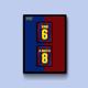 Barcelona Football Shirt Print/Poster - Personalised Home Or Away Any Season Name Number Unframed