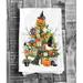 The Holiday Aisle® Halloween Trick Or Treat Tree Kitchen Flour Sack Tea Towel Cotton in Green/Pink | 27 H x 27 W in | Wayfair