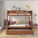 Gottuard Full over Full Standard Bunk Bed w/ Trundle by Harriet Bee Wood in Brown | 59.9 H x 57 W x 79.5 D in | Wayfair
