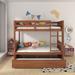 Gottuard Full over Full Standard Bunk Bed w/ Trundle by Harriet Bee Wood in Gray | 59.9 H x 57 W x 79.5 D in | Wayfair