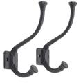 Winston Porter Kalapp Rustic Heavy Duty Cast Iron Wall Hooks for Hanging Coat, Bag, Towel, Robe, Hat Metal in Black/Gray | Wayfair