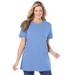 Plus Size Women's Perfect Crewneck Tunic by Woman Within in French Blue (Size M)