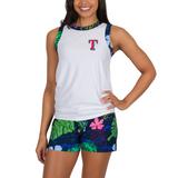 Women's Concepts Sport White Texas Rangers Roamer Knit Tank Top & Shorts Set