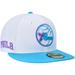 Men's New Era White Philadelphia 76ers Vice Blue Side Patch 59FIFTY Fitted Hat