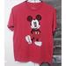 Disney Shirts | Disney Mickey Mouse Club Mens Size M Red Distressed Look T Shirt Short Sleeve | Color: Red | Size: M