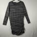 Athleta Dresses | Athleta Runched Long Sleeve Avenue Dress Heathered Gray Womans Size Large | Color: Gray | Size: L