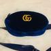 Gucci Bags | Gucci- Gg Marmont Belt Bag Matelasse Velvet | Color: Blue | Size: Os