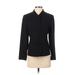 Ann Taylor LOFT Blazer Jacket: Short Black Print Jackets & Outerwear - Women's Size 4 Petite