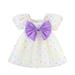 Qufokar Infant Dresses for Special Occasions Casual Dress Girls Size 8 Toddler Girls Fly Sleeve Bowknot Dresses Dot Printed Tulle Princess Dress