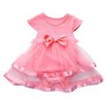 Floral Short Sleeve Dress Little Girl Princess Dress Tutu Bow Girls Clothes Party Princess Baby Jumpsuit Romper Dress Birthday Girls Swing Party Dresses for Girls Little Girls Hi Low Dress