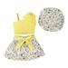 Toddler Girls Sleeveless Summer Flower Printed Tops Skirt With Hat Sweet 3pcs Sets Outfits Girls Baby Outfits Girls Outfits Size 8 Summer