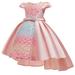 Fesfesfes Toddler Girls Temperament Dress Bowknot Cute Mermaid Beading Birthday Party Gown Dresses Clearance