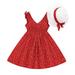 Toddler Fancy Dress Girls Holiday Outfits 2022 New Summer Girls Dress Sleeveless Chiffon Polka Dot Party Princess Dress Children Kids Dress Coats for Toddler Girls Dresses for One Year Old Girls