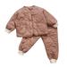 Qufokar Baby Boy Boutique Clothes Clothes for Babies Kids Toddler Baby Boys Girls Winter Jacket Set Patchwork Long Sleeve Coat Warm Outwear Solid Pants Trousers Outfit Set 2Pcs Clothes