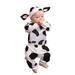 Qufokar Baby Valentines Outfit Baby 3 Piece Outfit Boy Baby Boys Girls Long-Sleeved Cow T-Shirt Pants With Hat Outfits Clothes Sets