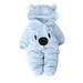 Qufokar Baby Cute Fall Winter Warm Outfit Teen Clothes for Girls Baby Romper Velvet Hooded Bear Jumpsuit Clothes Cartoon Solid Boy Girl Girls Outfits&Set