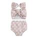 Douhoow Toddler Girls 2Pcs Swimsuits Ruffle Sleeve Bowknot Camisole+Dot Print Shorts Bikini Set