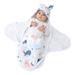 Qufokar Personalized Baby Items Butterflies Blanket Baby Boys Girls Cartoon Swaddle Wrap Printed Sleeping Blanket Cooton Warm Hoodie Swaddle Wrap