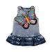 Baby Girls Dress Above Knee Dress Sleeveless Butterfly Embroidery Denim Princess Dress Girls Dress Long Baby Mini Dress