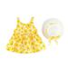 Qufokar Com Dress Girls Dress Plus Size Toddler Girls Sleeveless Bowknot Dresses Floral Printed Princess Dress Hat Outfits