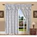 Elegant Comfort Curtain Panel Set with Attached Waterfall Valance Jacquard Fabric (SET of 2) 54 x 84 Inches Silver