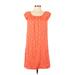 CHRIS McLaughlin Casual Dress - Shift Scoop Neck Short sleeves: Orange Dresses - Women's Size 6