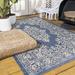 Blue/White 93 x 0.19 in Area Rug - Bungalow Rose Oriental Blue/Beige Indoor/Outdoor Area Rug Polypropylene | 93 W x 0.19 D in | Wayfair