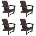 Beachcrest Home™ Laprade Plastic Folding Adirondack Chair Set Plastic in Brown | 35.6 H x 30 W x 33.5 D in | Wayfair