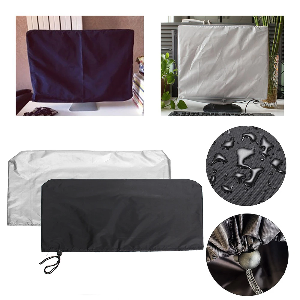 Housse de protection étanche pour tablette et ordinateur, pour maison, PC, TV LCD, anti-poussière, bande en Polyester avec cordon de serrage, 21 24 28 34 pouces