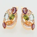 Hot Exclusive Design Multi-Color Stones 585 Rose Gold Luxury Jewelry Women High Quality Daily Party