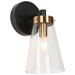 Duris 1-Light 4.7" Wide Black and Gold Bath Light